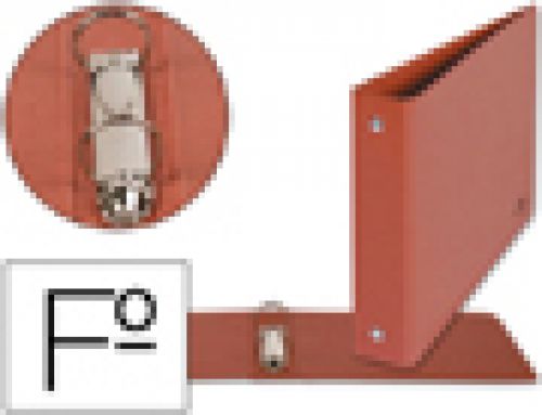 Pasta aneis liderpapel cartao couro folio ao baixo 2 aneis 40mm redondos lombada 55 mm , Liderpapel , 1564 , 8423473015647